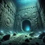Underwater labyrinth with ancient carvings